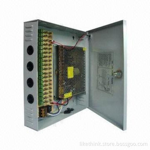 12V DC/20Amp 18-channel CCTV Power Supply, Over-current Protection and Short-circuit Protection